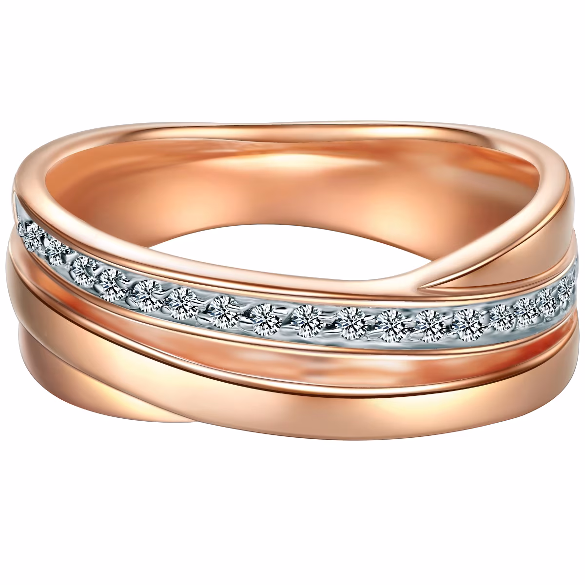 Ring aus Sterling Silber in roségold mit Zirkonia