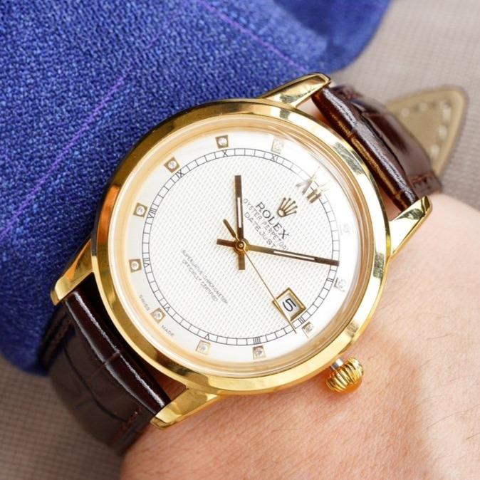 Rolex Watch OYSTER PERPETUAL 41MM GOLD CASE DIAMOND NUMERALS Watch