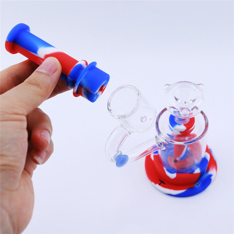 8 Microscope LED Luminous Silicone Dab Rig