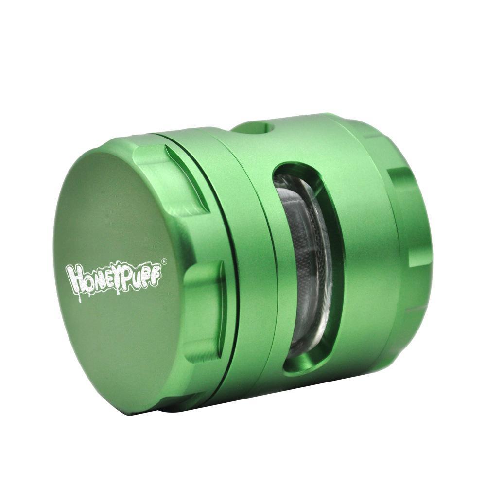 Honeypuff 4 Layer Herb Grinder with Transparent Window 61 MM (7 Color)