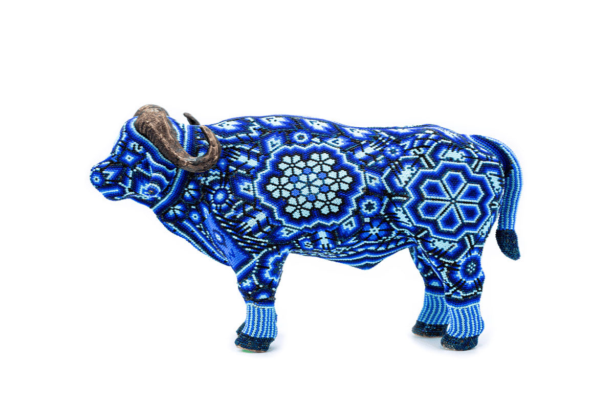 Búfalo Cafre - Obra de Arte Huichol