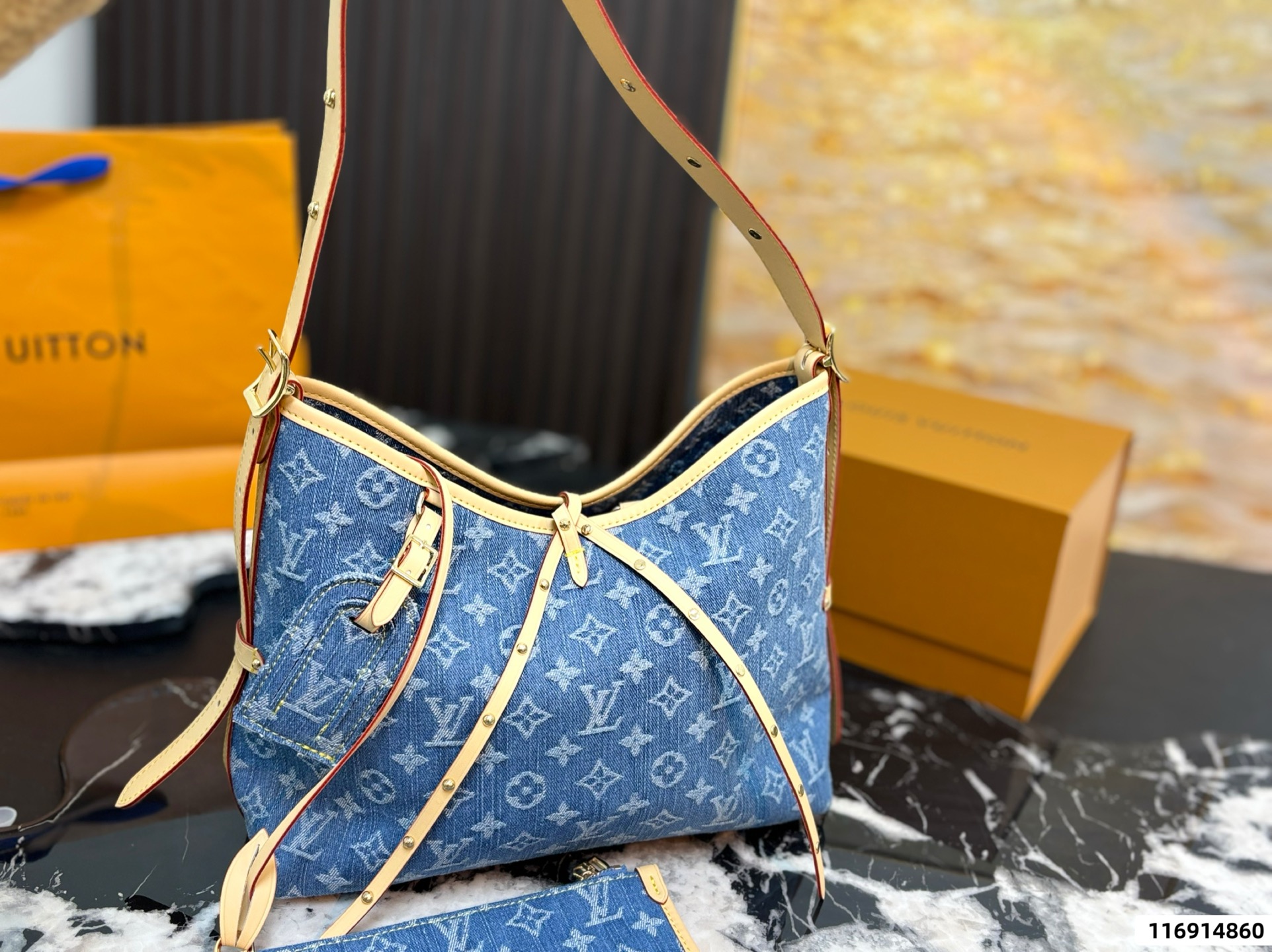LV CarryAll MM Monogram Denim Bag