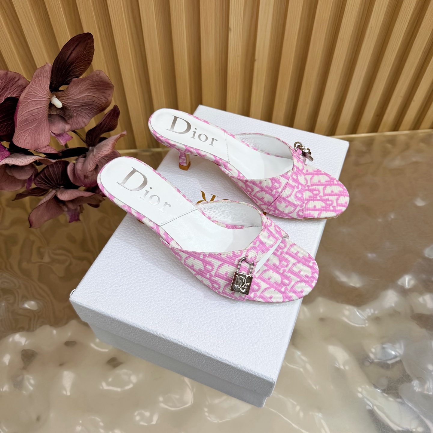 Dior denim lock & key shoes