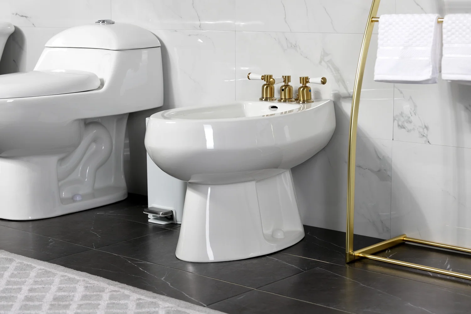 Kingston Brass KB6327DPL Paris Three-Handle Bidet Faucet, Brushed Brass