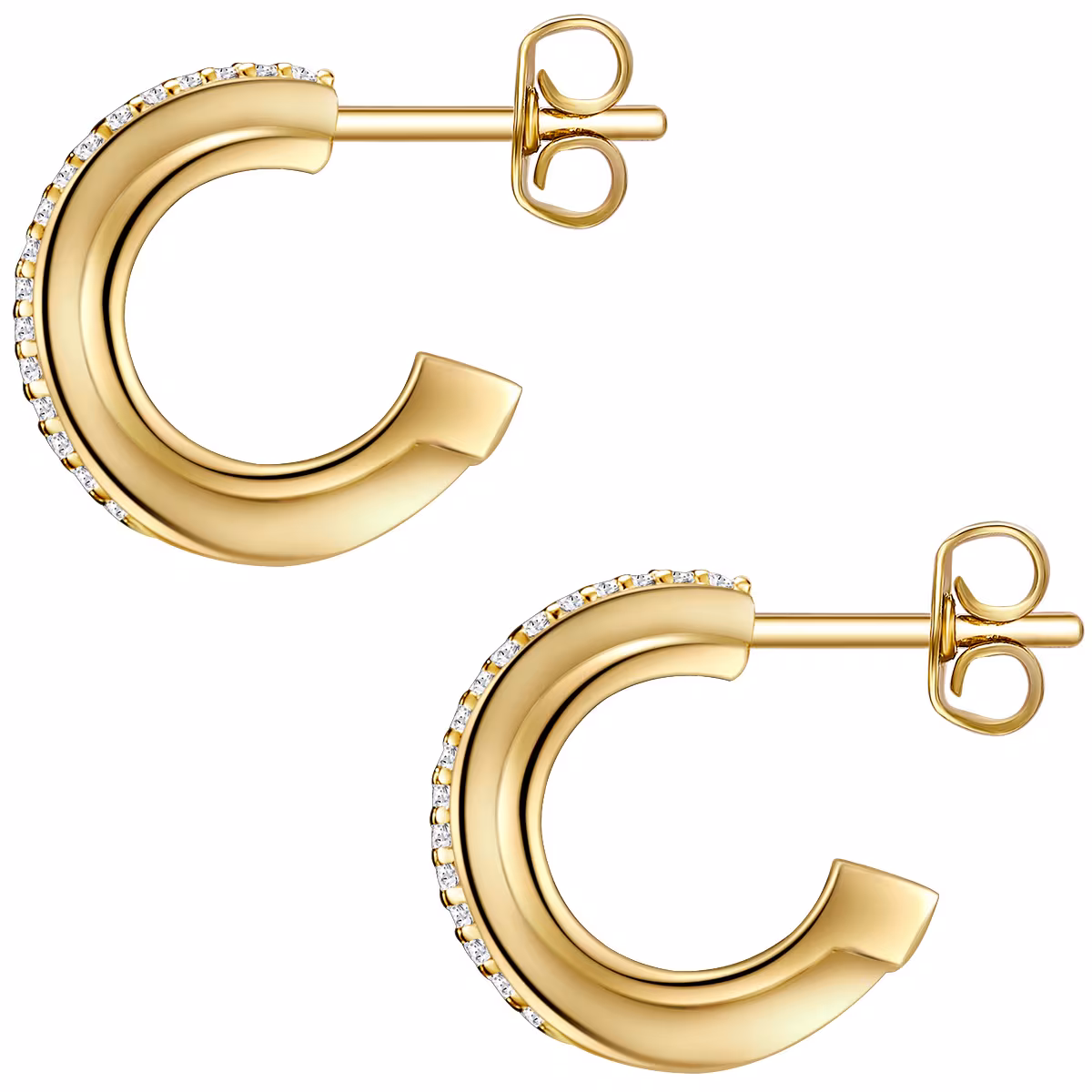 Creolen Sterling Silber Zirkonia in Gelbgold