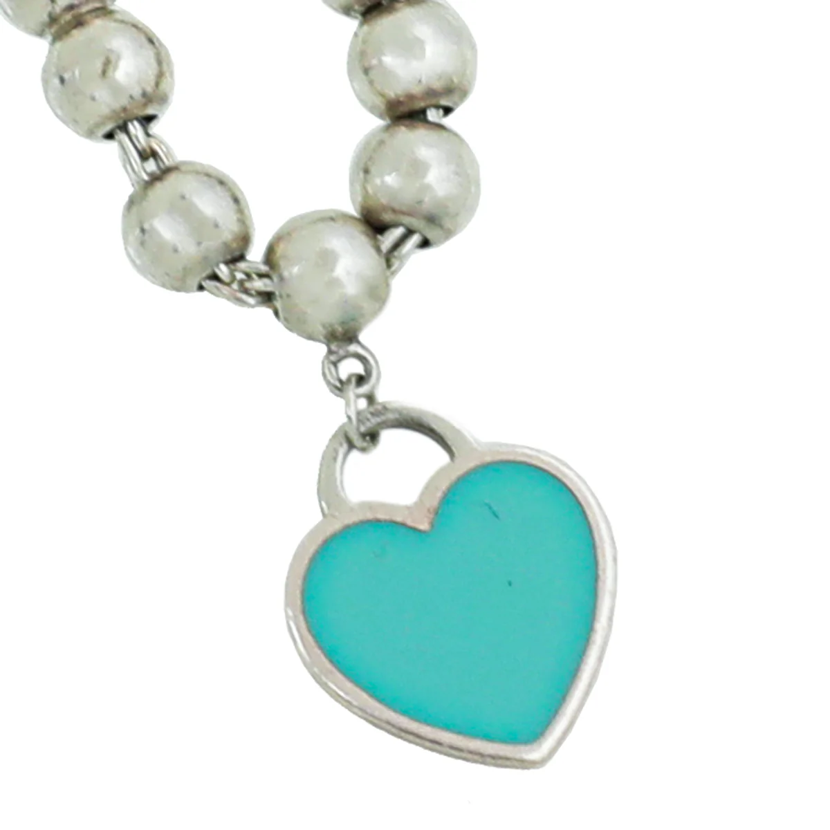 Tiffany & Co Blue Heart Tag Bead Bracelet
