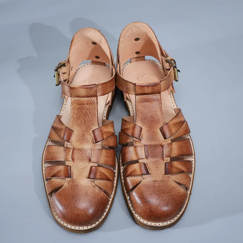 Original handmade designer French Roman sandals