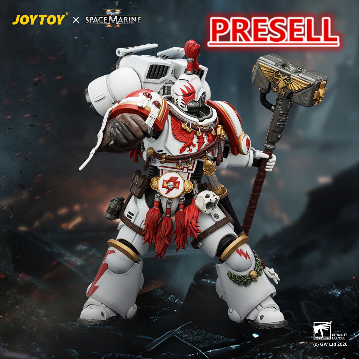 JOYTOY JT04407 Warhammer 40k 1: 18 White Scars Assault Intercessor Champion - JOYTOY WORLD