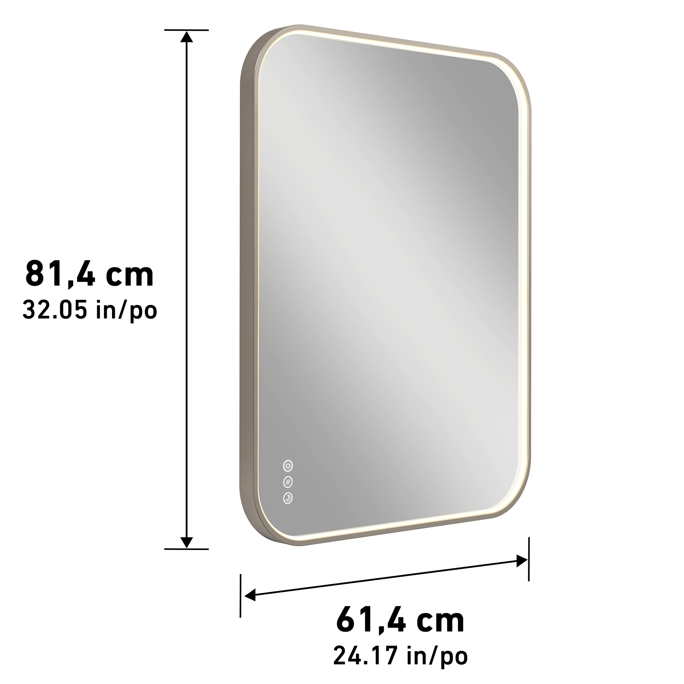 Artika Royce 32” x 24” LED Wall Mirror with Defogger