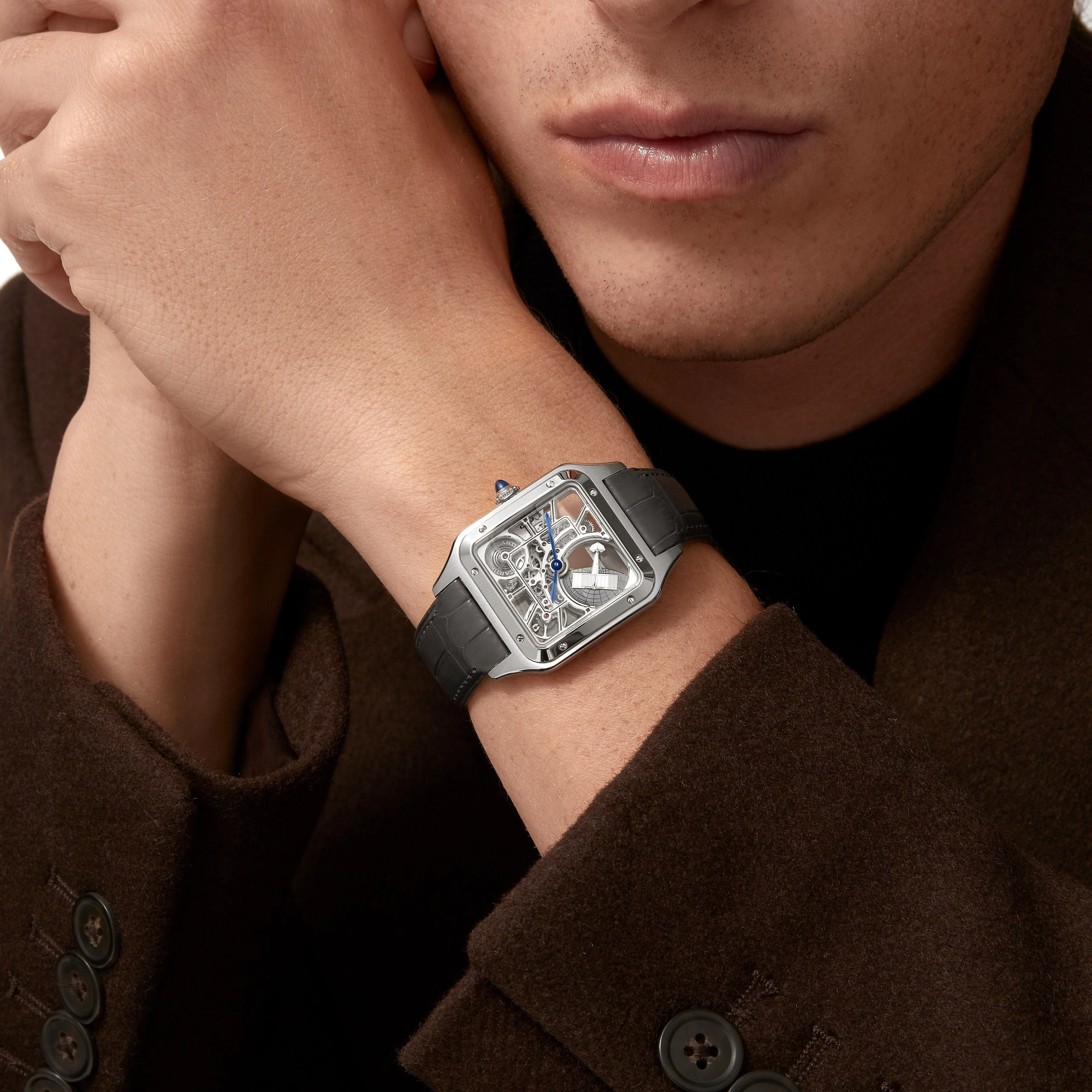Cartier Santos-Dumont Skeleton Watch with micro-rotor WHSA0032(Box NOT Included)