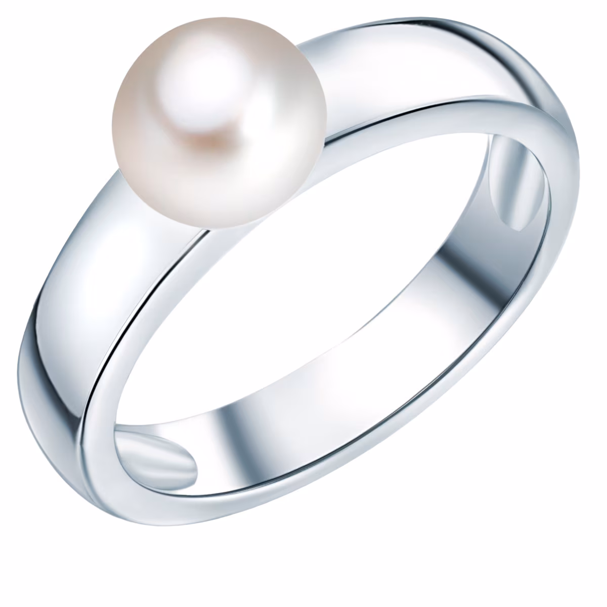 Perlen-Ring aus Sterling Silber in silber mit Süßwasser-Zuchtperle