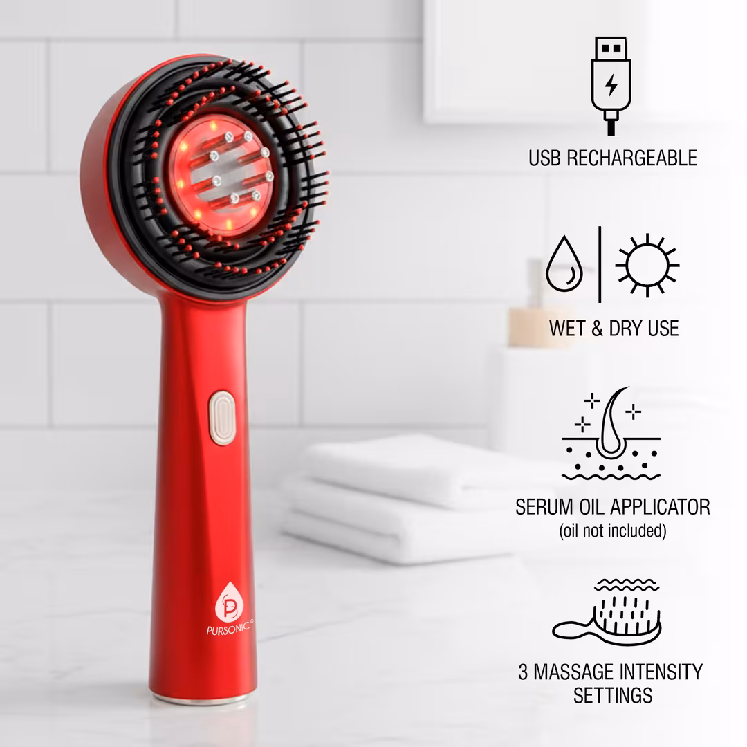 PURSONIC  3-in-1 LED Therapy Scalp & Hair Treatment Brush