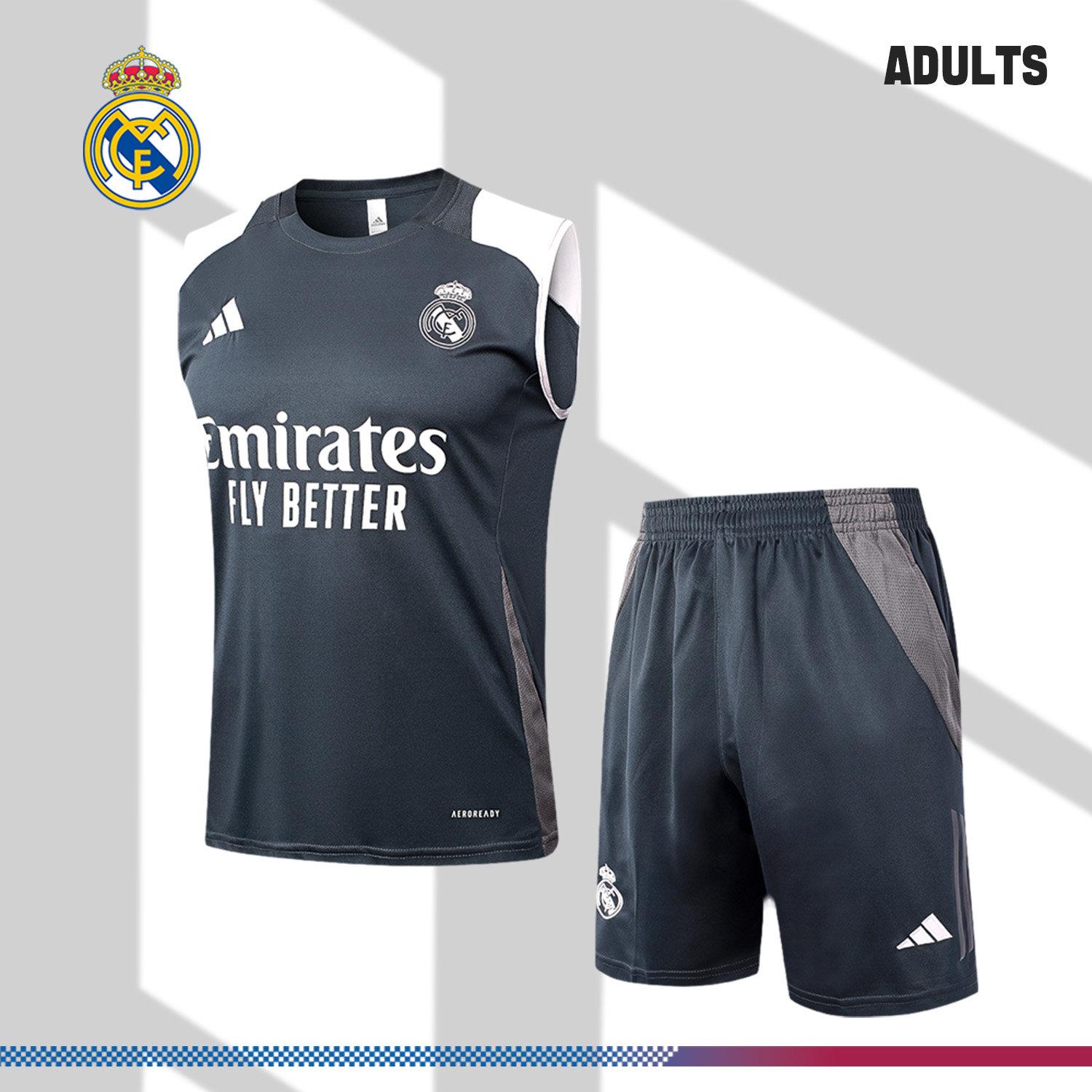 2024/2025 Real Madrid grey adult vest training suit (Adult Kit)