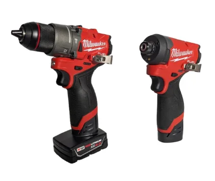 Milwaukee M12 FUEL 12V Lithium-Ion Brushless Cordless 2-Tool Combo Kit C 1/2" Hammer Drill & 1/4" Impact Driver with 2 Batteries, Charger & Bag (Model 3497-22)