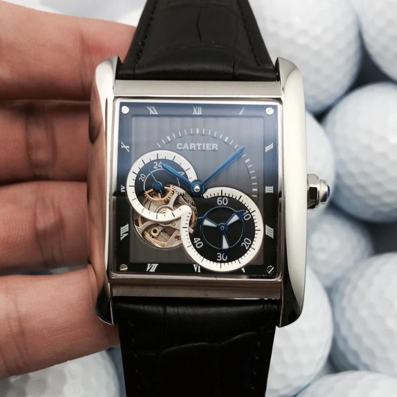 Cartier Watch TANK MC TOURBILLON SECOND TIME STEEL LIMITED EDITION