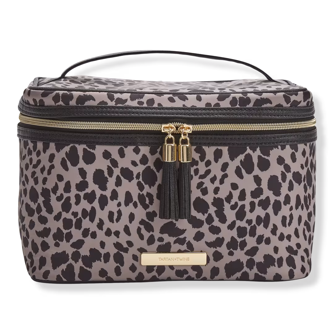 Tartan + Twine  Cheetah Charm Deluxe Train Case