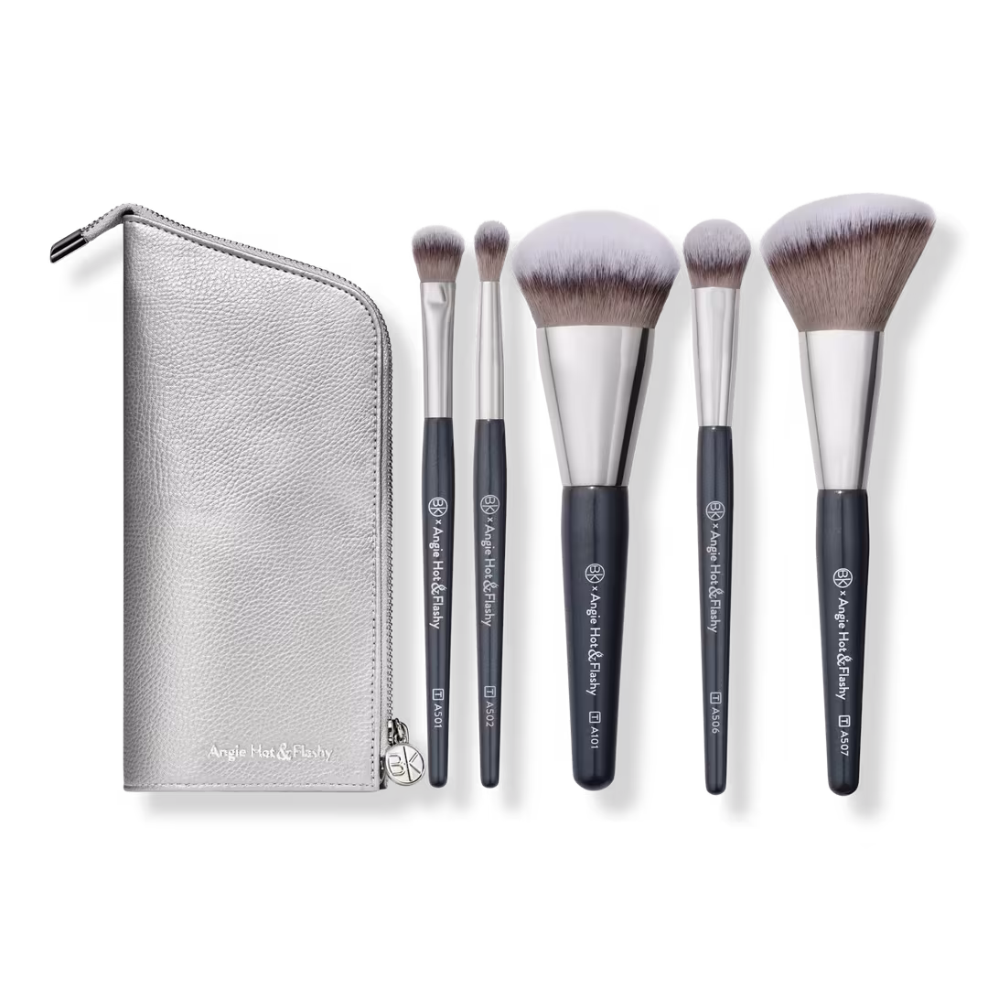 BK Beauty  Angie Hot & Flashy Travel Brush Set with Faux Leather Pouch