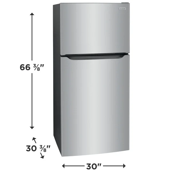 Frigidaire FFTR1835VS 18 Cu. Ft. Garage Ready Top Freezer Refrigerator, Stainless Steel