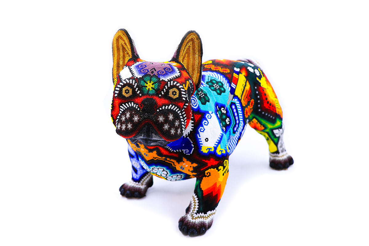 Perro Pug - Obra Arte Huichol