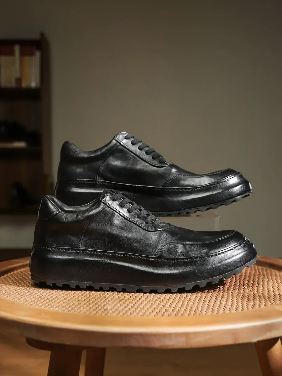 Goodyear hand-washed horse leather casual board shoes