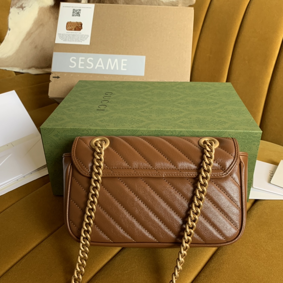 Gucci GG Marmont mini matelass?? shoulder bag 446744