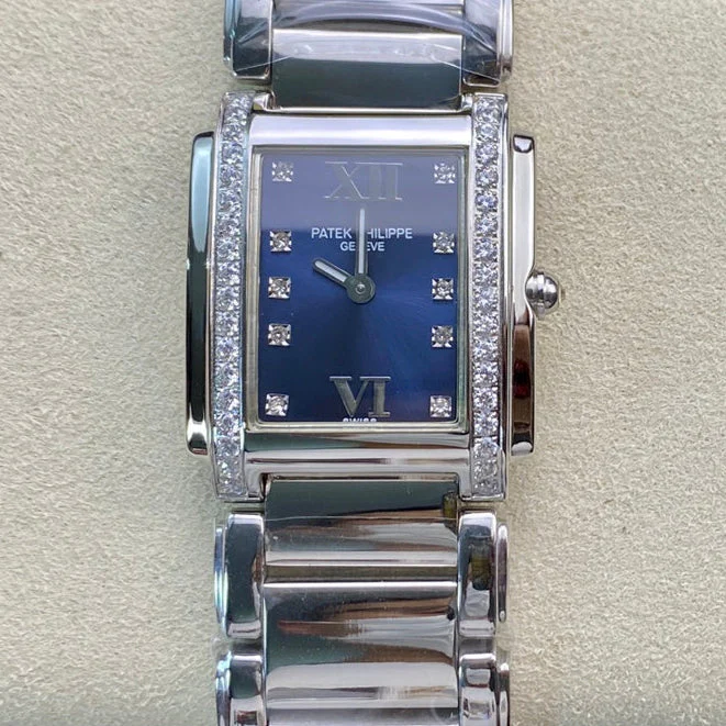 PATEK Watch Twenty-Four 25.5mm Silver Blue Dial