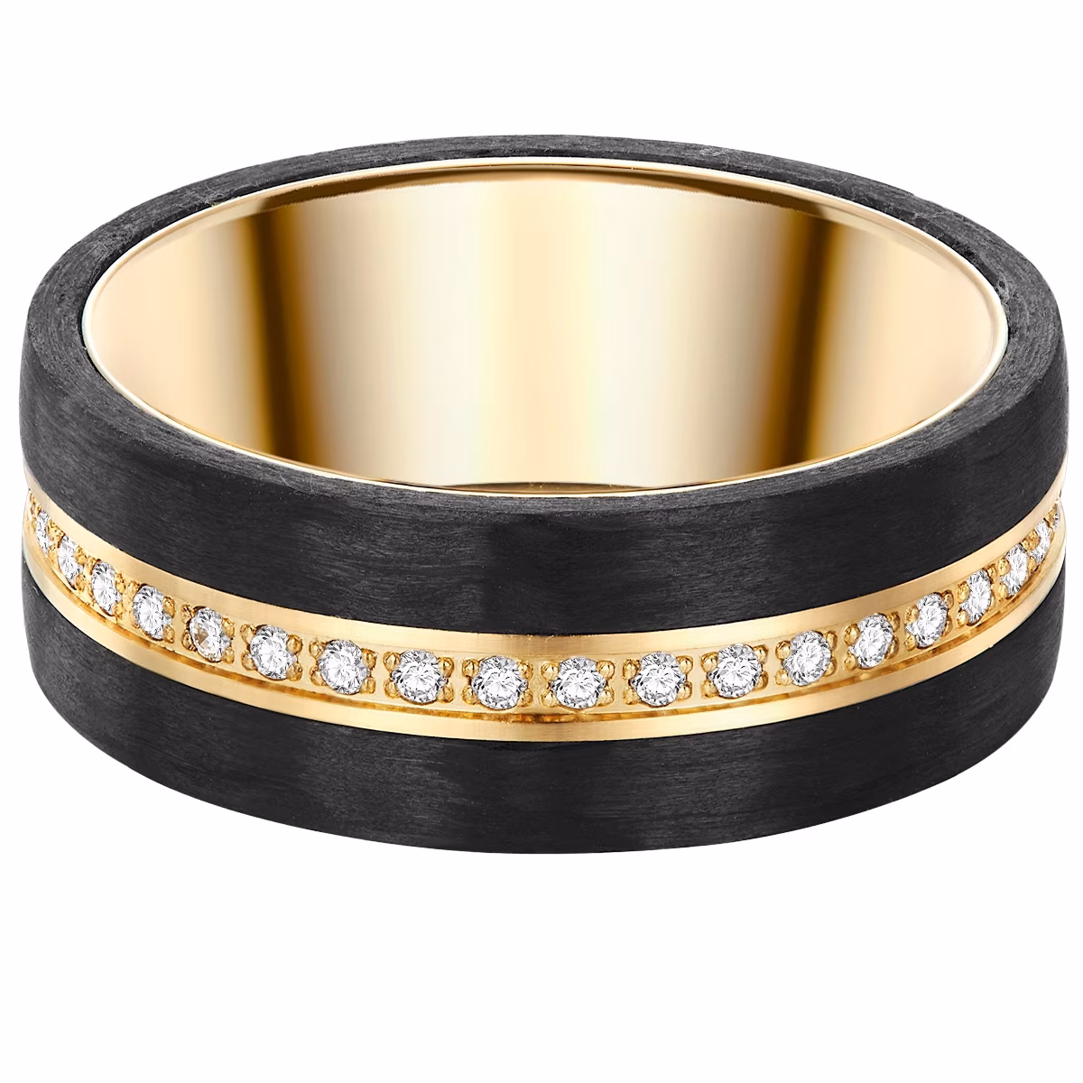 Ring aus Edelstahl in gelbgold mit Zirkonia