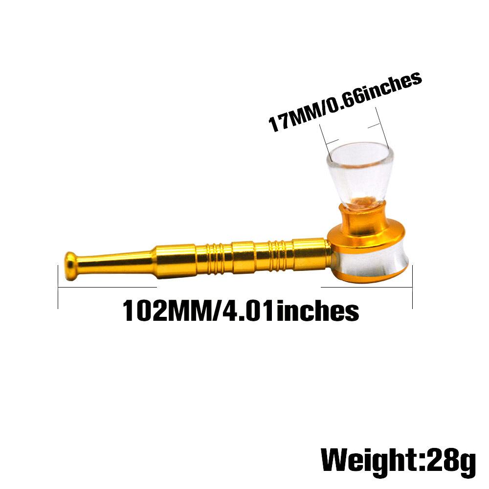 Thread Metal Pipe w/ Glass Weed Bowl