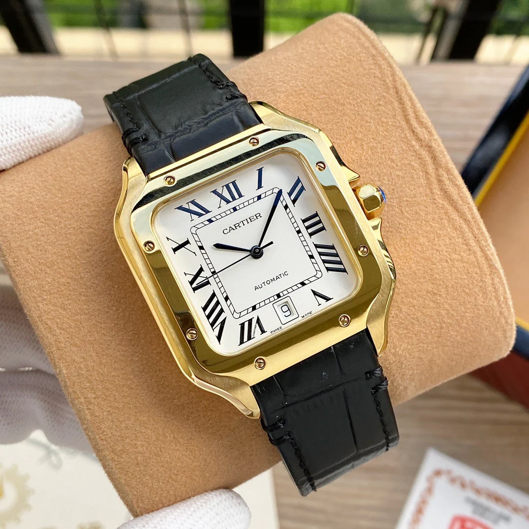 Cartier Watch SANTOS 38MM GOLD CASE AUTOMATIC LEATHER