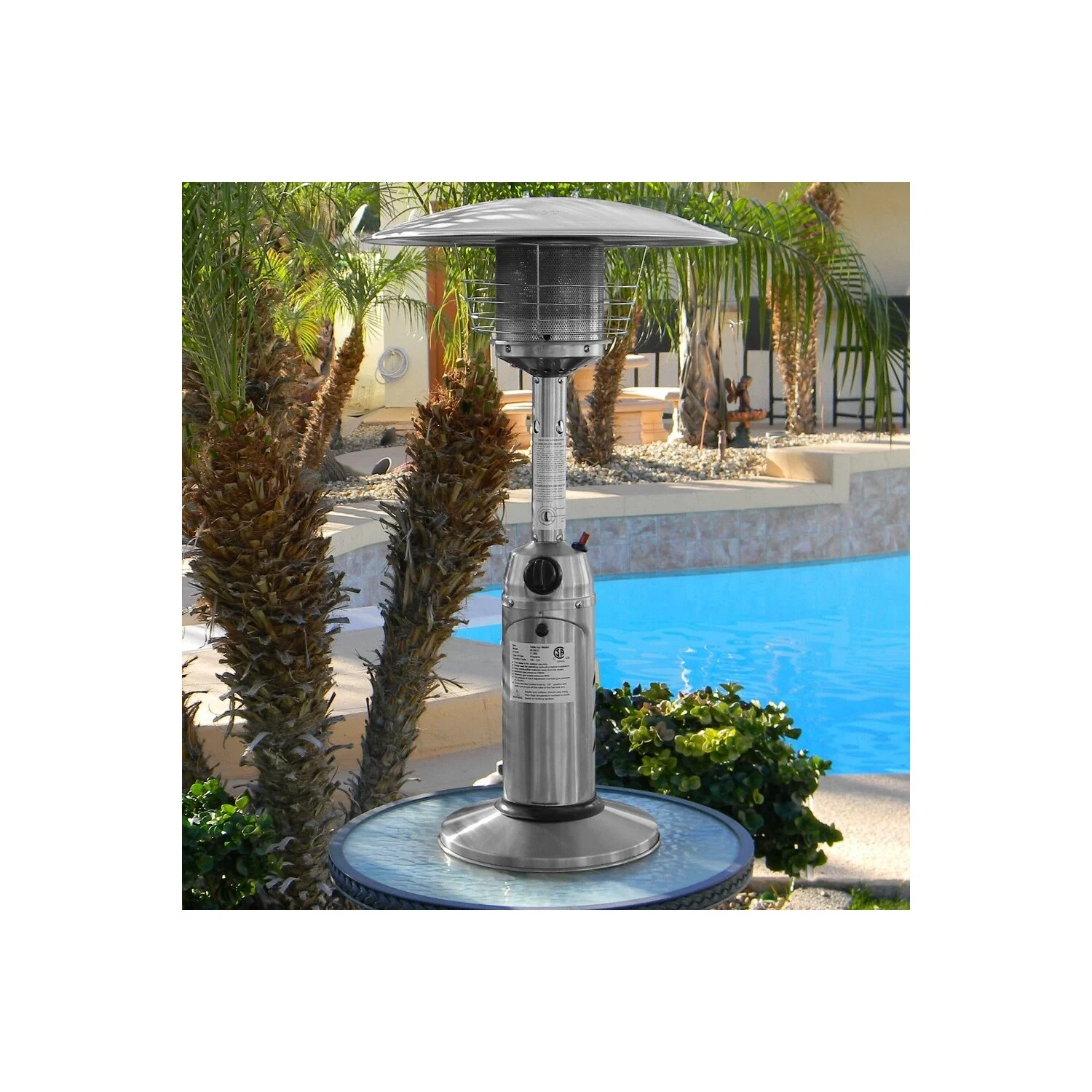 AZ Patio Heaters Table Top Patio Heater in Stainless Steel