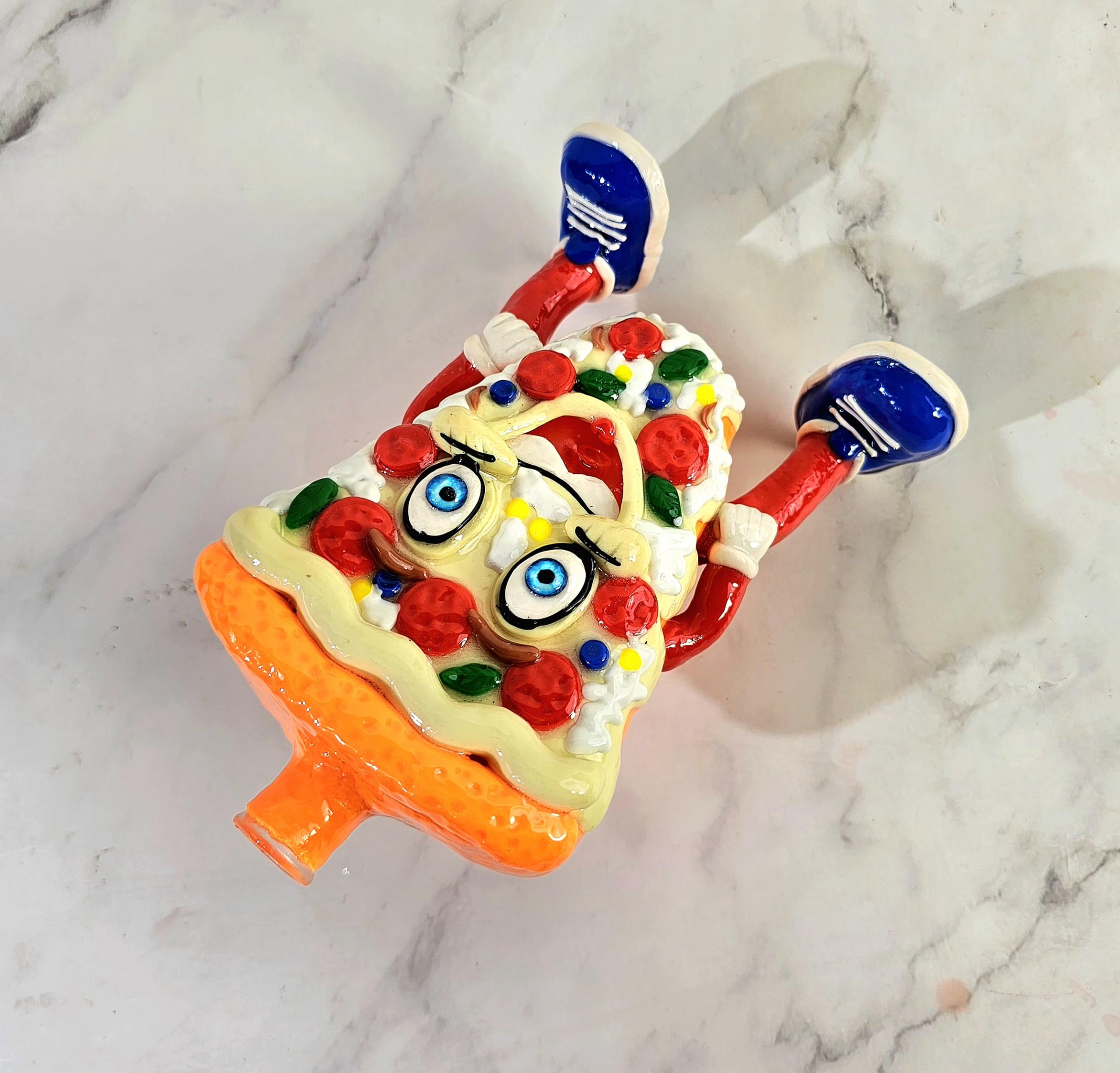 Pie Man mini dab rig multi-color cartoon glass water pipe
