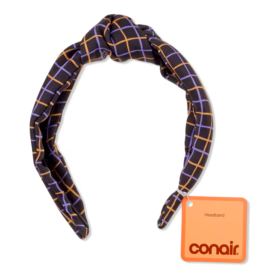 Conair Accessories  Halloween Orange Plaid Knotted Headband