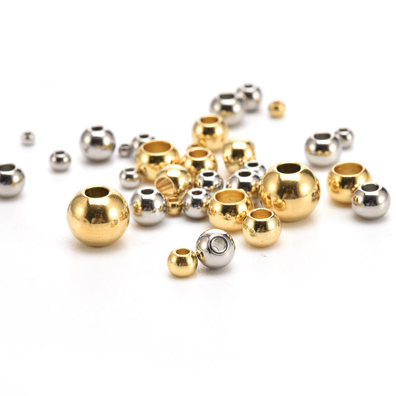 S30-Stainless Steel Round Spacer Beads 3mm-10mm Loose