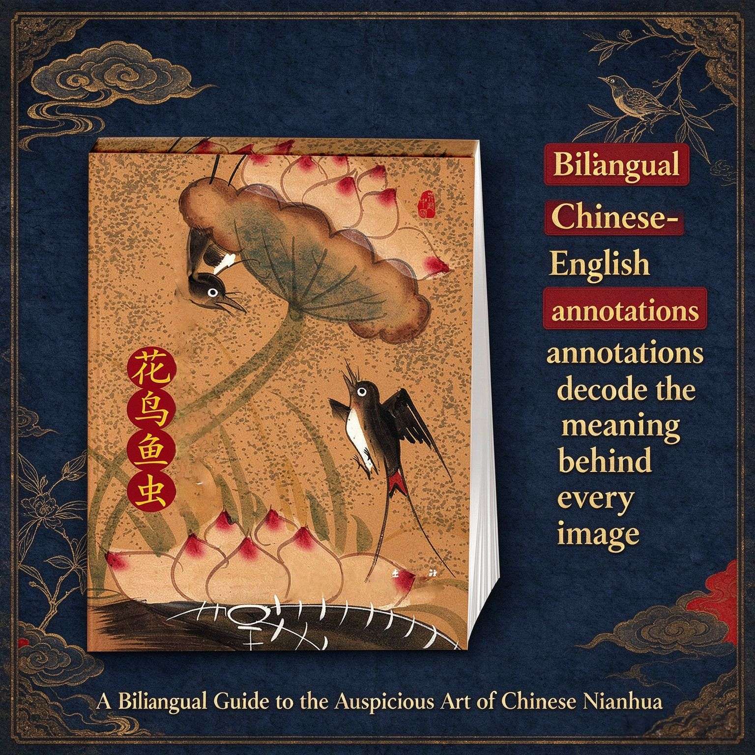 Flower, Bird, Fish & Insect: Traditional Chinese New Year Picture Postcards (Bilingual Chinese-English)