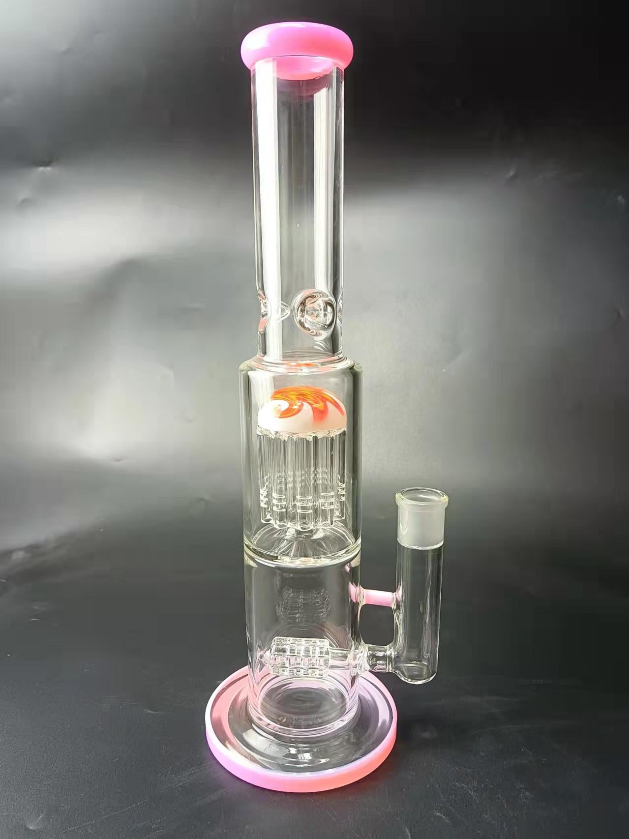 14 Double Percolator Glass Bong