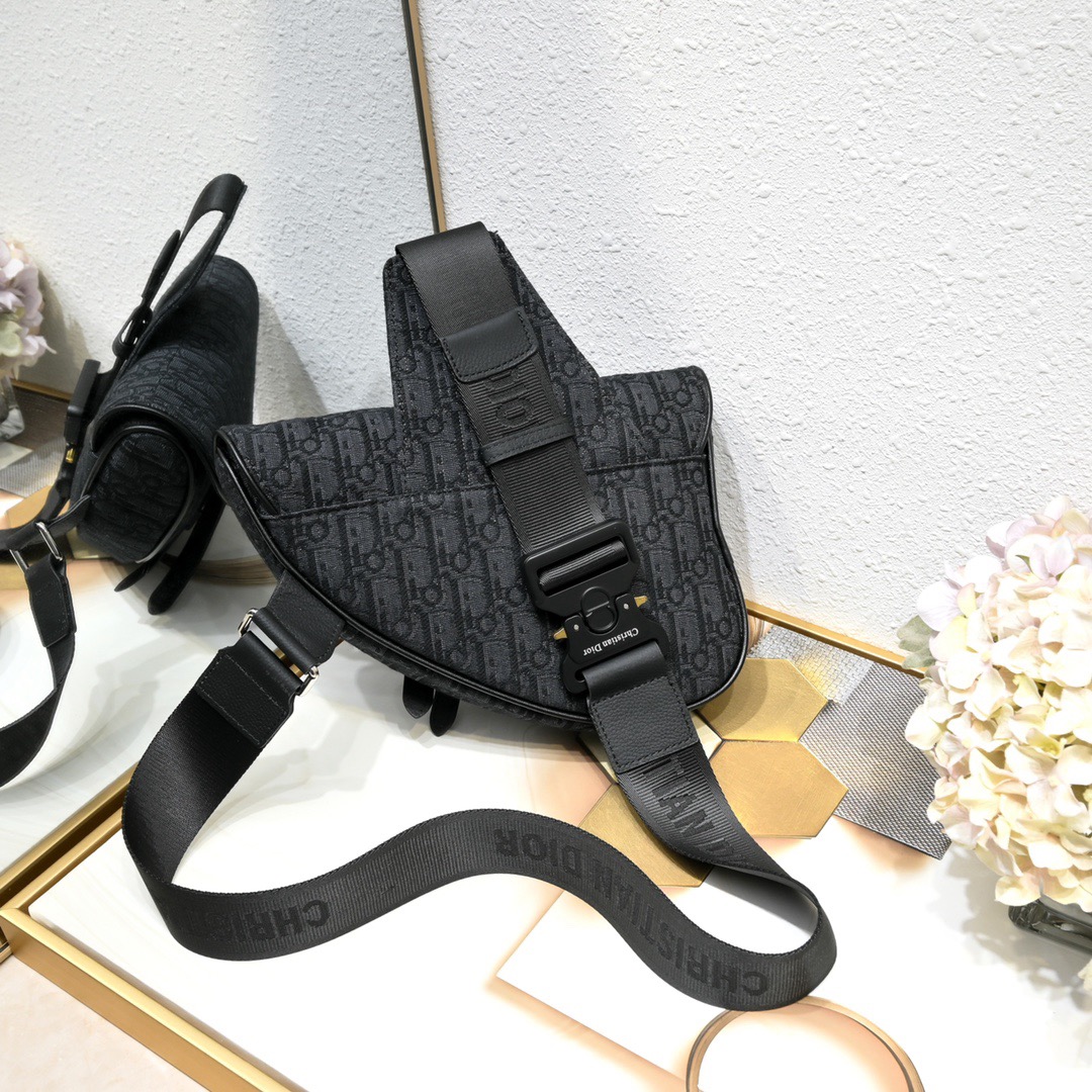 Dior Oblique Men Saddle Bag Black