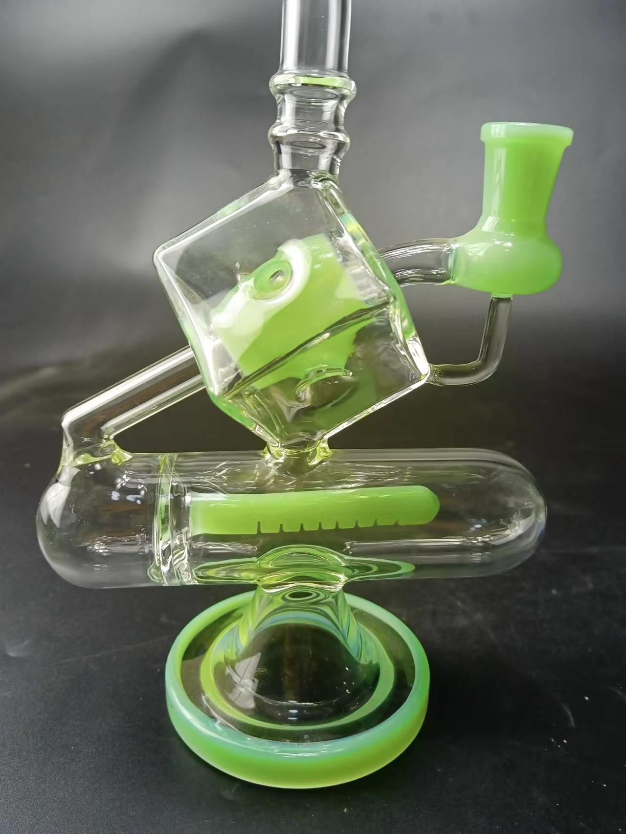9 Cube Glass Recycler Dab Rig