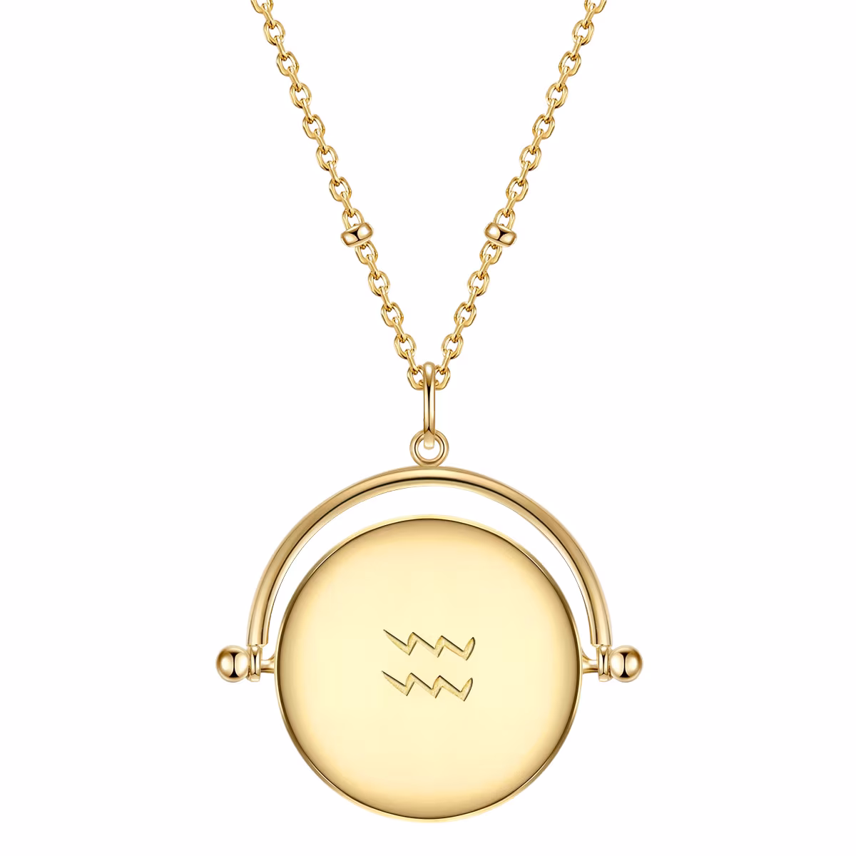 Halskette Sternzeichen Wassermann Sterling Silber Zirkonia in Gelbgold