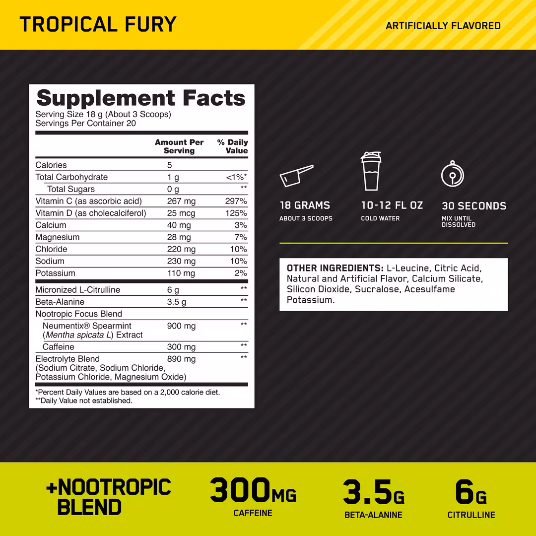 Optimum Nutrition  Pre-Workout Amped