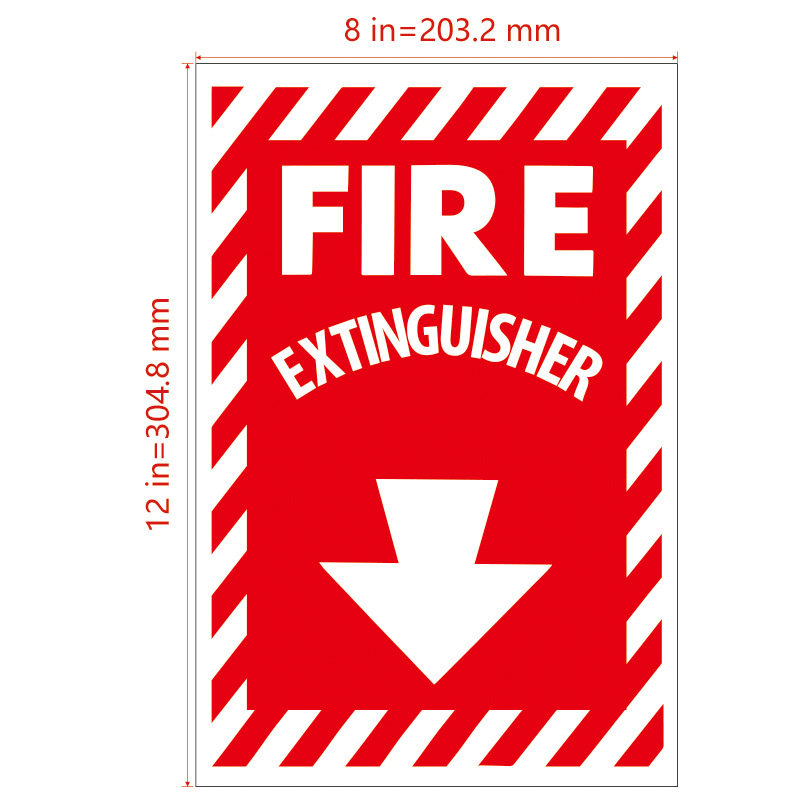 Fire safety extinguisher logo sticker FIRE EXTINGUISHER
