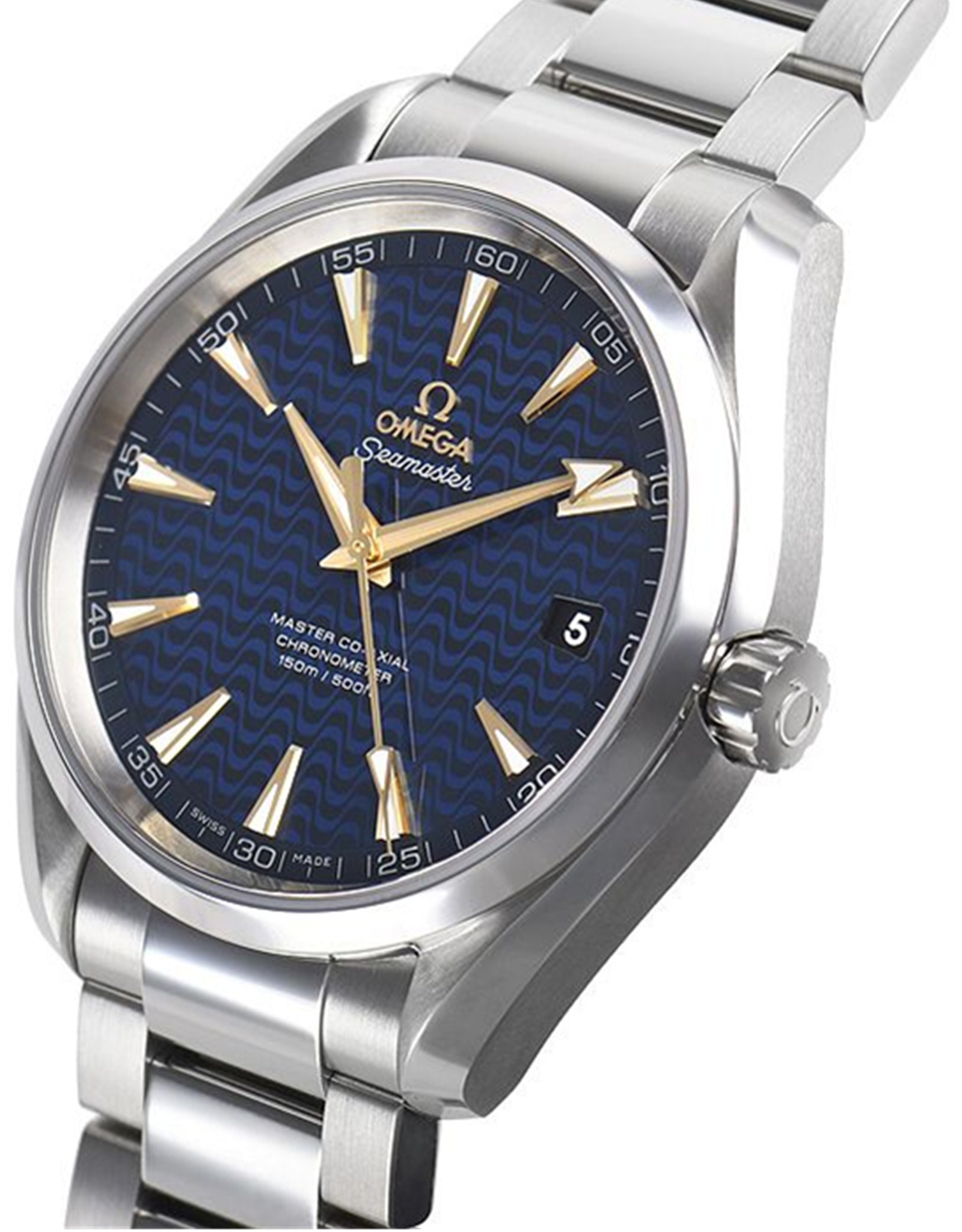 Replica Omega Seamaster Wave Patterned Sun Brushed Blue Dial 231.10.42.21.03.006 41.5MM