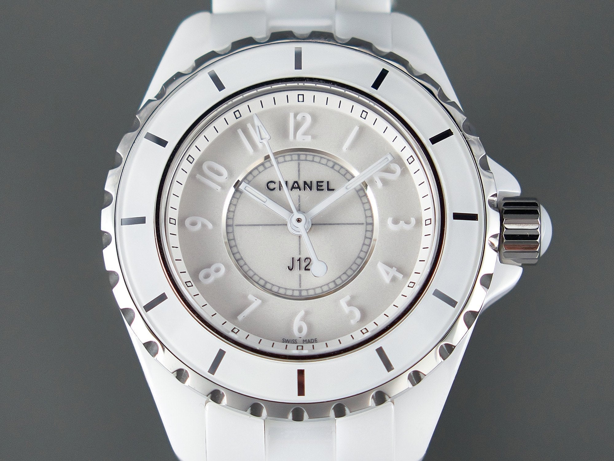 Chanel Watch J12 Quartz White Ceramic White Numerals White Dial