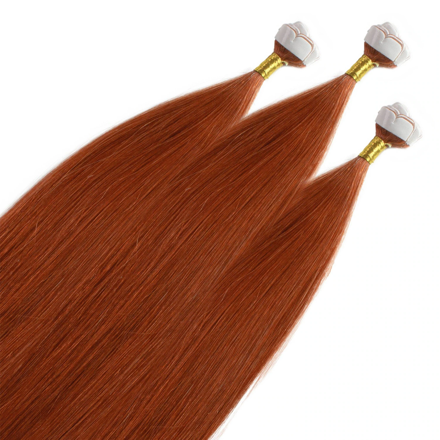 Mini Tape Extensions Premium Echthaar #8/43 Hellblond Rot-Gold