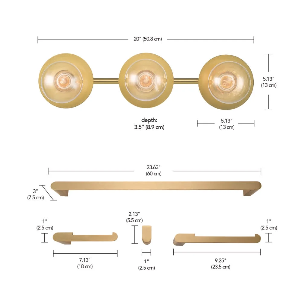 Globe Electric 91002733 Courtney 3 Light 20