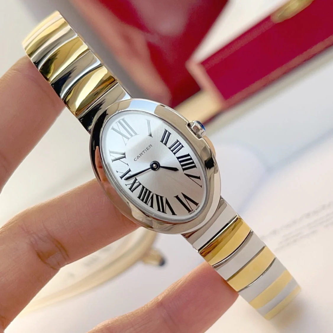 Cartier Watch Baignoire 23mm Two-Tone Yellow Gold