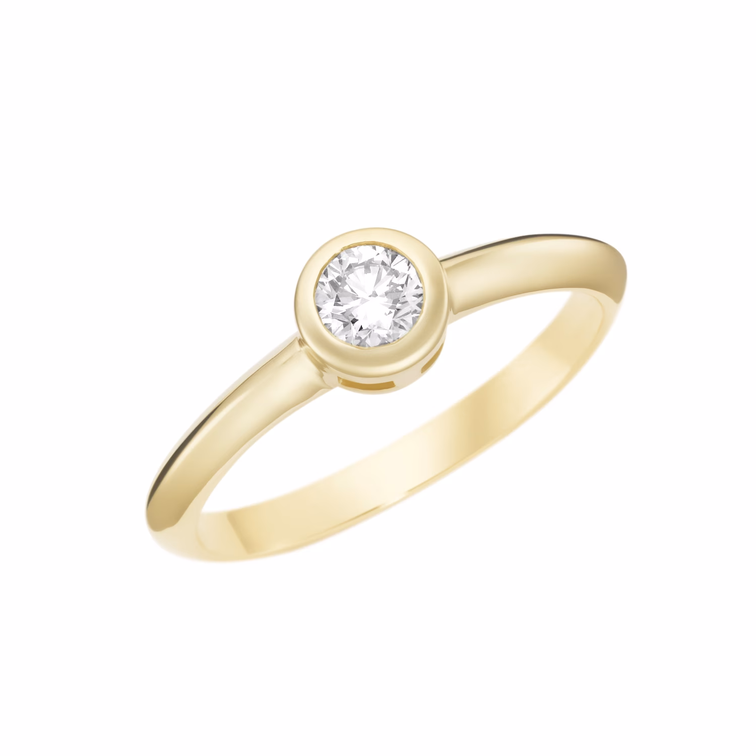 Ring mit Brillant in Zargenfassung, Gold 585