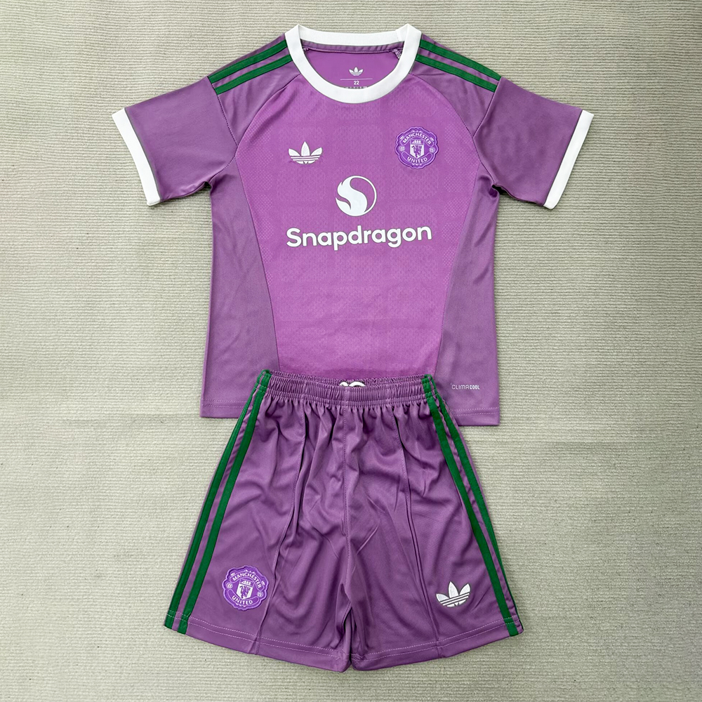 Manchester United Away Goalkeeper Pink Kids Suit 26/27