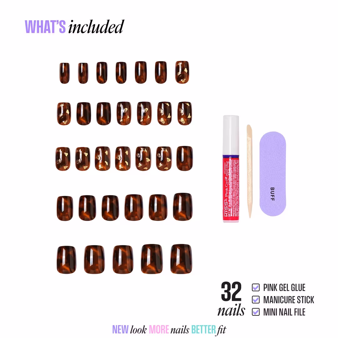 Kiss  Core Design Short Squoval Press On Nails, Your Time
