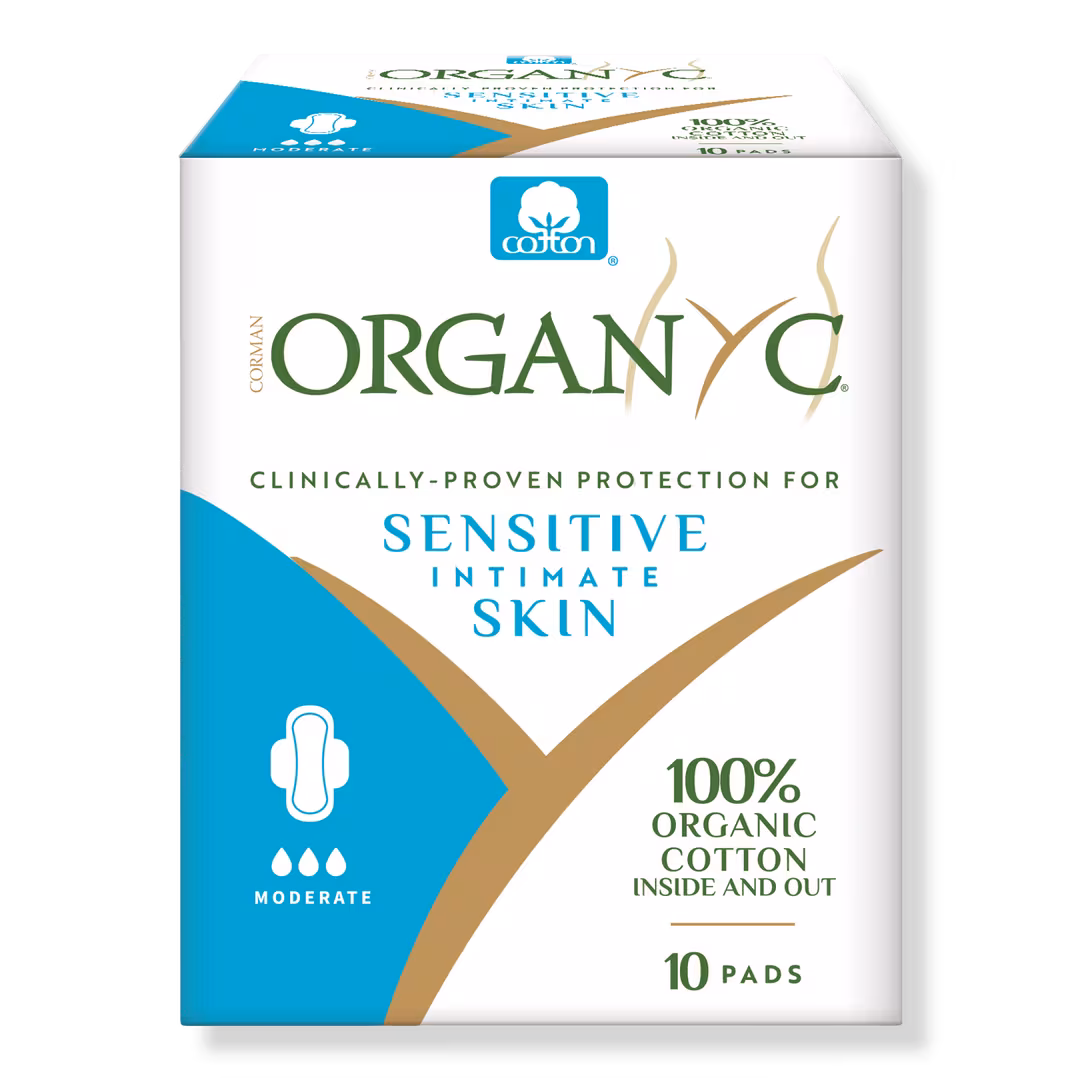 Organyc  100% Certified Organic Cotton Feminine Pads, Moderate Flow