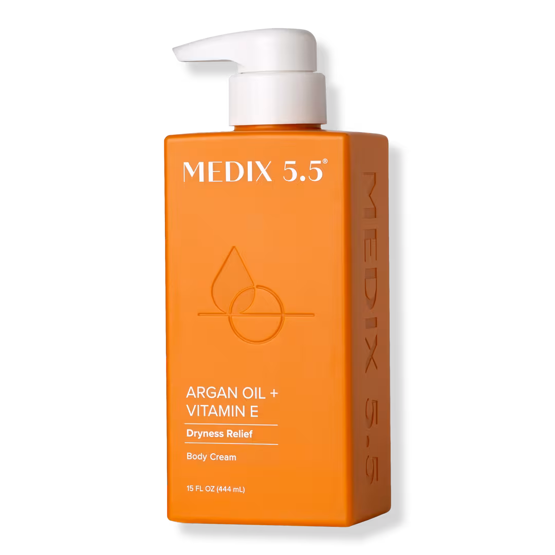 Medix 5.5  Argan Oil Body Cream With Vitamin E Dryness Relief Body Lotion Moisturizer, 15 Fl Oz